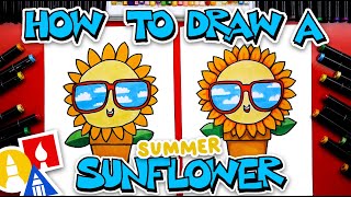 how to draw a funny summer sunflower