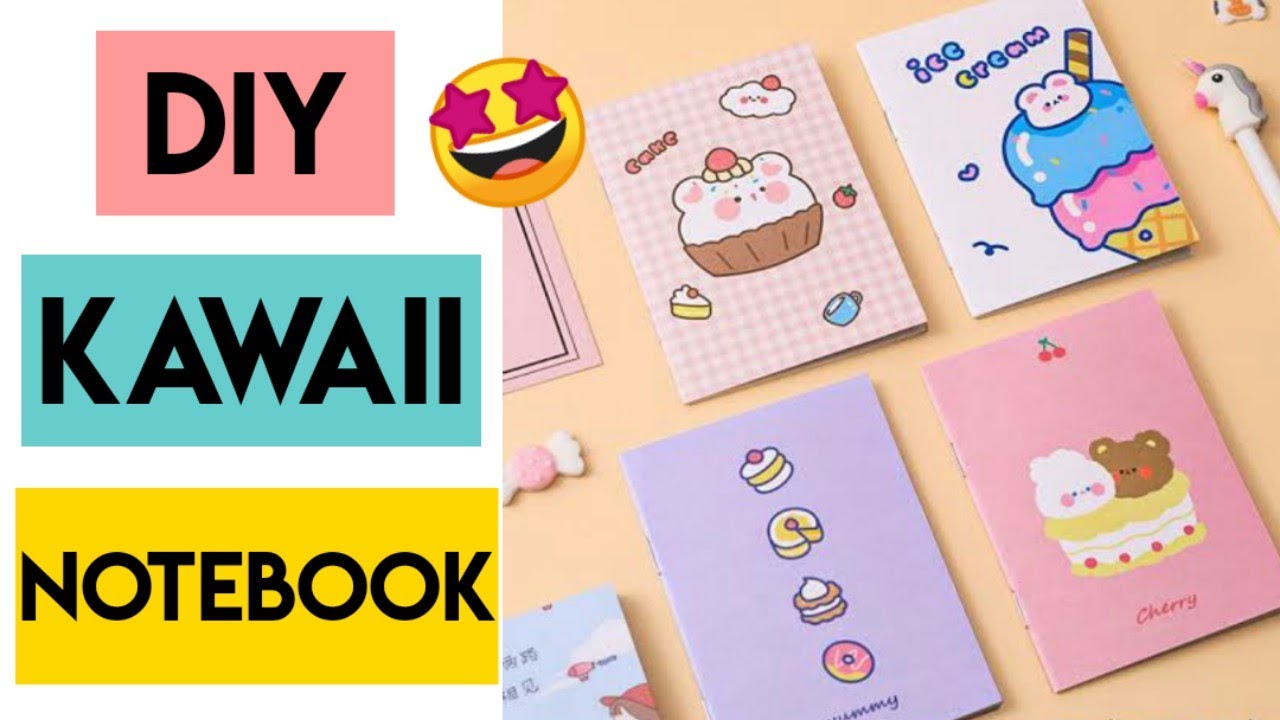 DIY Kawaii Notebook, how to make notebook at home