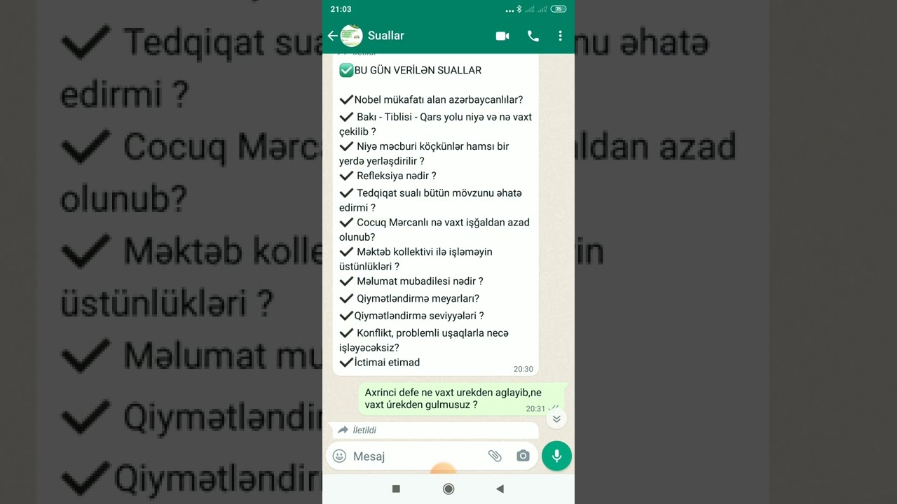 19 avqust 2022ci il Müsahibə suallari