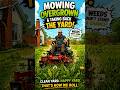 Mowing down an overgrown foreclosed property