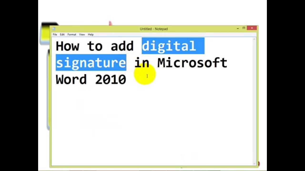 how to create a digital signature in word 2010