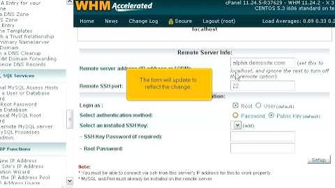 How to set your WHM server to use a remote MySQL server