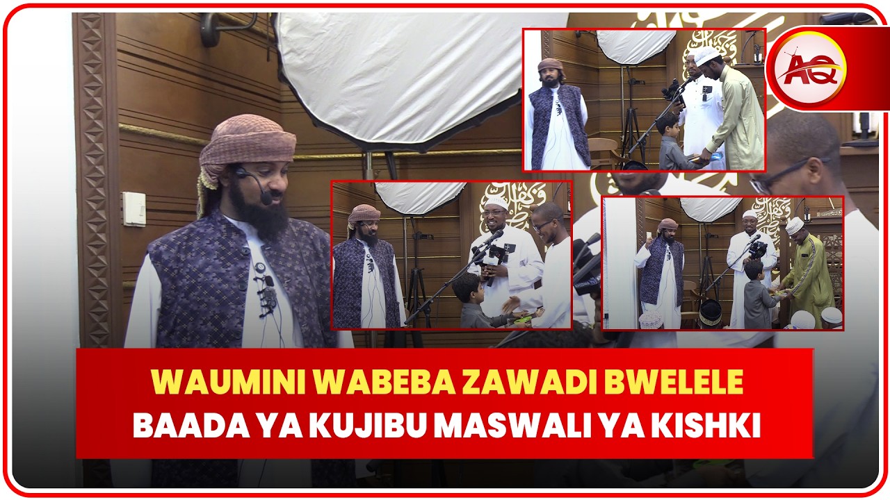WAUMINI WAONDOKA NA MAZAWADI BWELELE BAADA YA KUJIBU MASWALI YA SHEIKH HAMZA NA SHEIKH NURDIN KISHKI