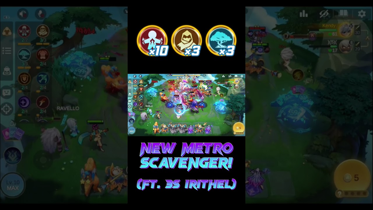 NEW METRO SCAVENGER SYNERGY COMBO FT. 3-S IRITHEL | MAGIC CHESS GO GO SEASON 4 UPCOMING META 