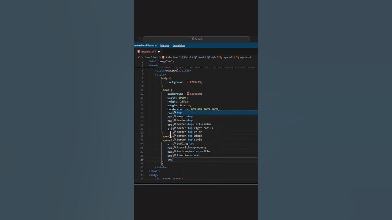 Deadpool in HTML and CSS - YouTube