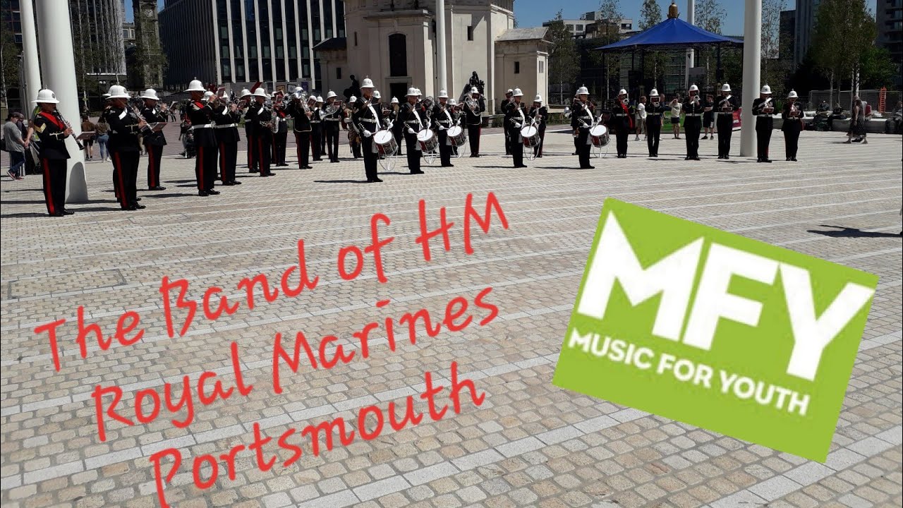 The Band of HM Royal Marines Portsmouth Beating Retreat at MFY Birmingham 2019