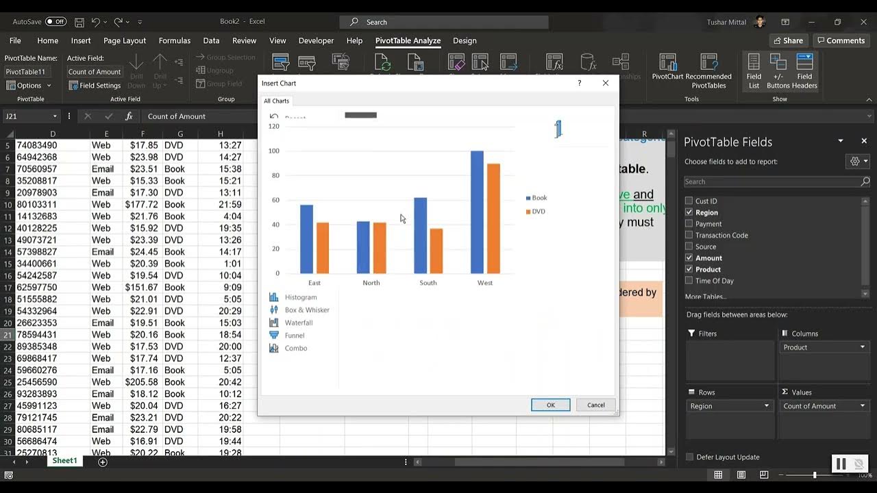BA Vlab Ch4 Cross tabulation and Pivot tables - YouTube