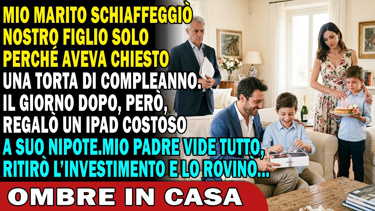 Mio marito ha schiaffeggiato nostro figlio di sette anni solo perché voleva una torta di compleanno con le candeline. Il giorno dopo, davanti a me, ha regalato un iPad costosissimo a suo nipote,...