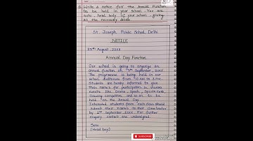 Notice writing on annual day function
