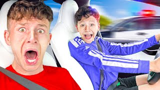 Letting LITTLE BROTHER Drive My Tesla... *bad idea*