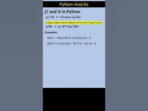 // and % in Python - YouTube