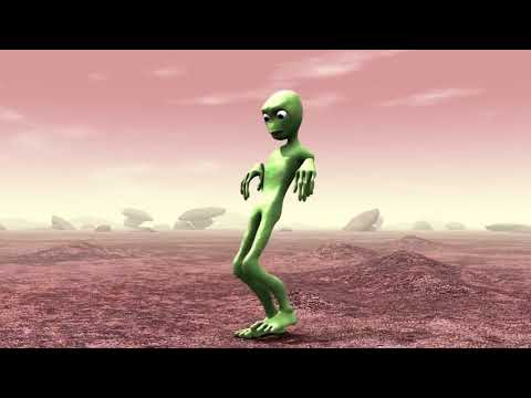 Yeşil Uzaylı Yaratığın Lingo Lingo Şişeler Dansı