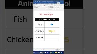 Animal symbols In MS word ytshorts animals msword