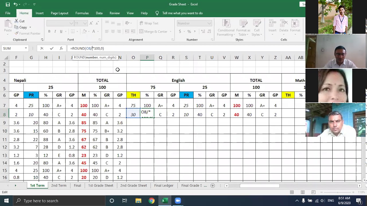 How to make Grade Sheet In Excel - YouTube