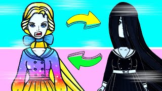 Paper Dolls Dress Up - Costumes Rainbow Best Friend Rapunzel and Sadako - Doll Family