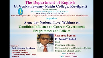 National Level Webinar on Gandhian Influence on Current Government Programmes and Policies l GVNC