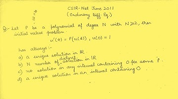 CSIR NET JUNE 2011 (PART 6) (ORDINARY DIFFERENTIAL EQUATION)