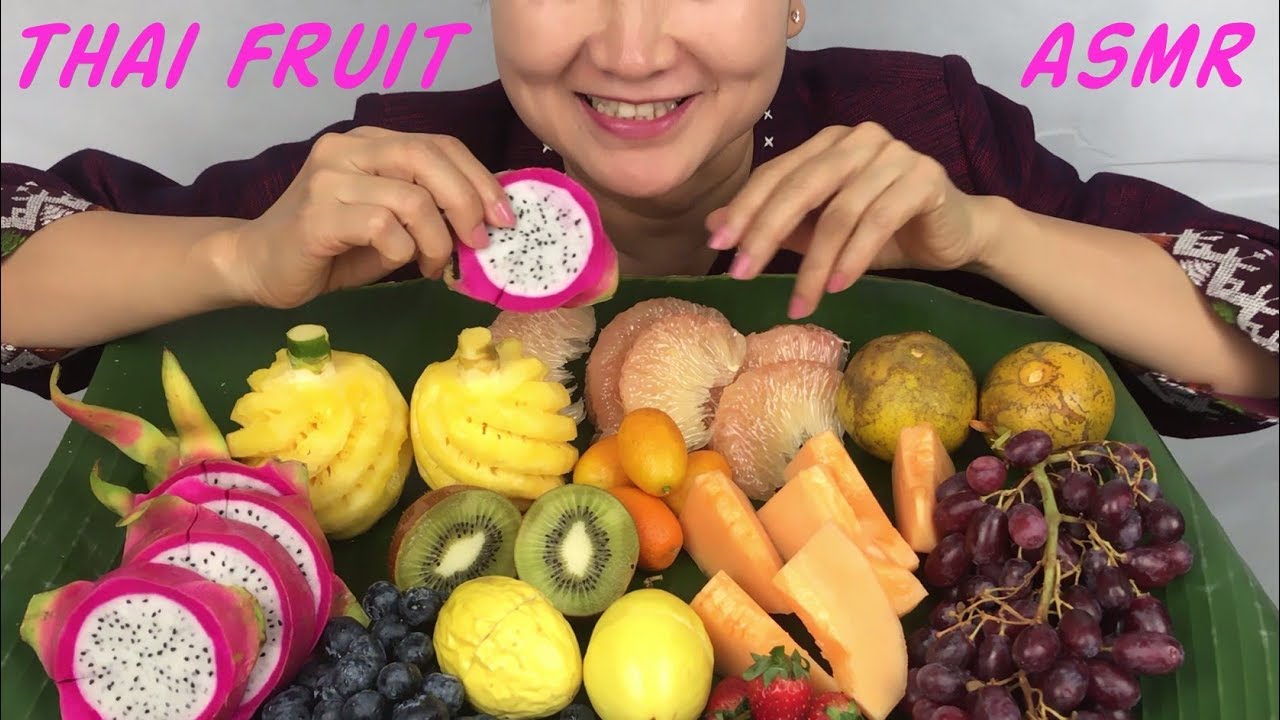 ASMR Thai Fruits | ผลไม้รวม | Eating Sounds | Light Whispers | Nana Eats