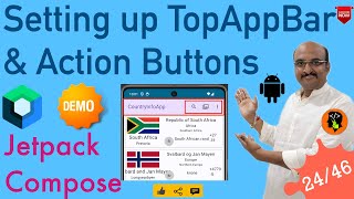 Scaffold | Setting up TopAppBar & ActionButtons: Jetpack Compose - 24