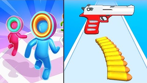 Layer Man Run 3D vs Bullet Stack - Android mobile games ( NOOB VS PRO VS HACKER VS GOOD )