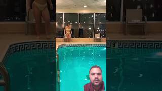 trick Dive into Rooftop swimming pool at hotel #shorts
