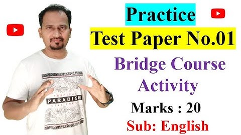 Std.10th Practice Test Paper No.01(Bridge Course Activity) Marks: 20 Sub:English #EnglishForLearners