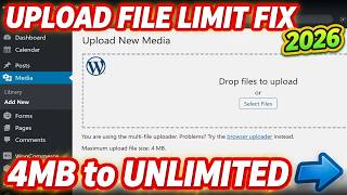 Information how to increase maximum upload file size in wordpress fix 4mb to 2gb 2026 Update