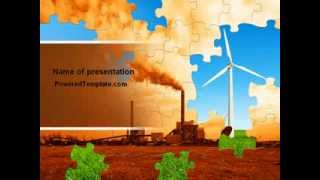 Wind Energy Versus Coal Plant PowerPoint Template by PoweredTemplate.com