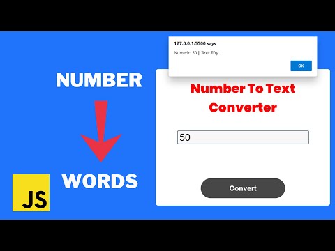 How to convert Numbers to strings/words using JS