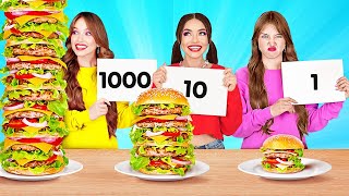ESCAPING 100 LAYERS OF FOOD CHALLENGE || Amazing Food Hacks by 123 Go!