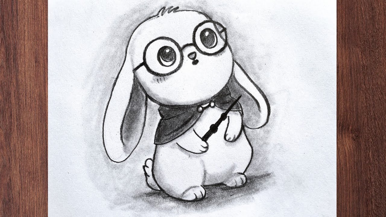 How to Draw Cute Rabbit ||Easy Bunny Pencil sketch in Harry Potter ...