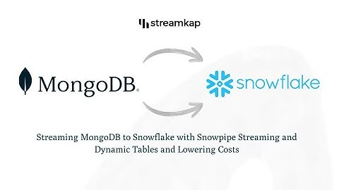 Stream MongoDB→Snowflake: Snowpipe Streaming + Dynamic Tables, lower costs - Streamkap #Tutorials