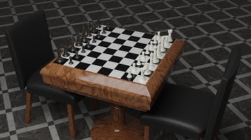 Chess set modelling time-lapse with animation Blender 2.92