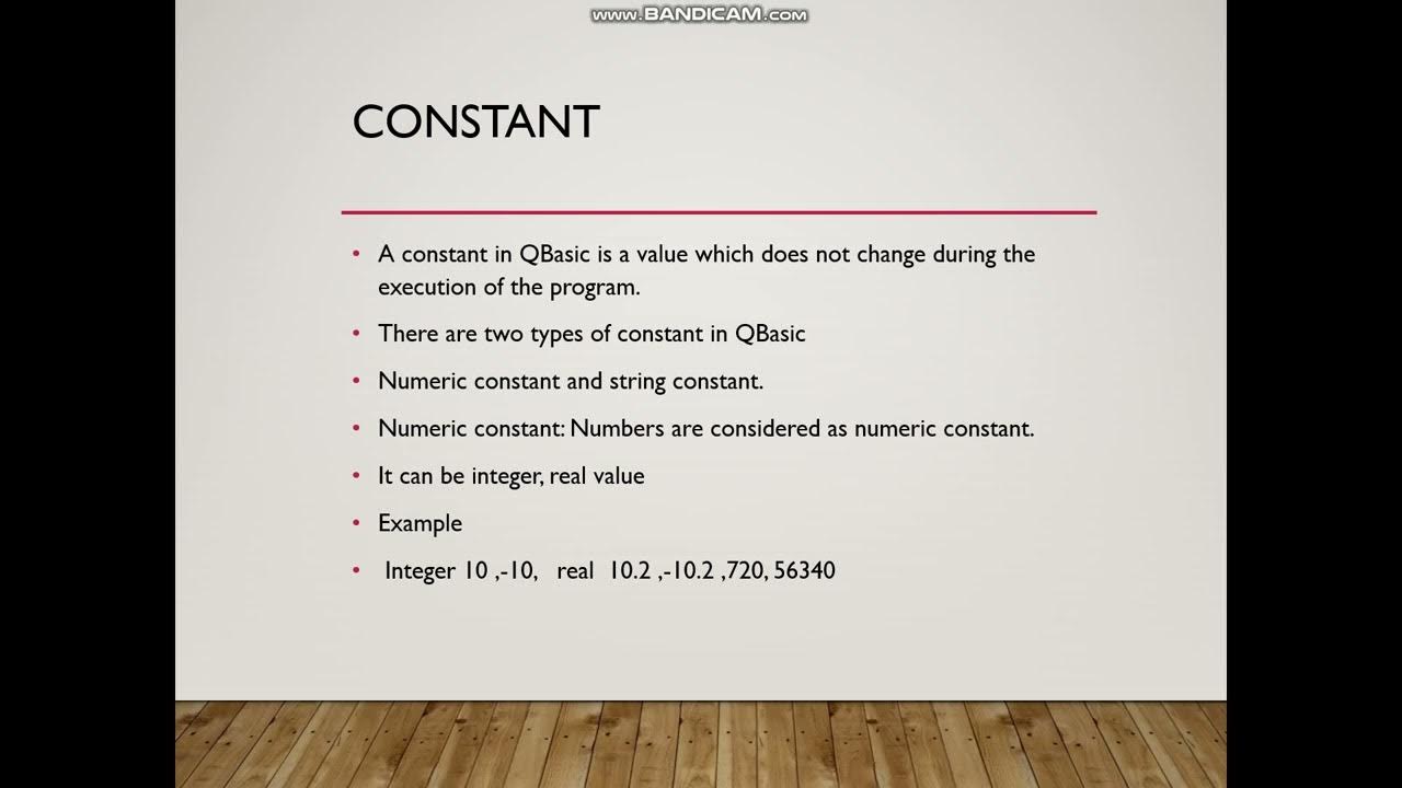 constant in QBASIC !Numeric constant and String Constant! StudyEasy