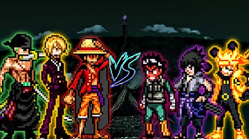 Wano Luffy V2 OP, Sanji IJ OP & Zoro Oni OP VS Naruto Rikudou OP, Sasuke R V2 OP & Rock Lee V2 OP
