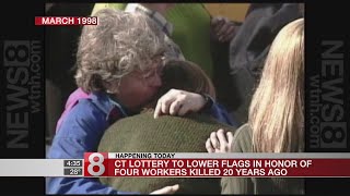 Lottery center flags to be lowered 20 years after shootings