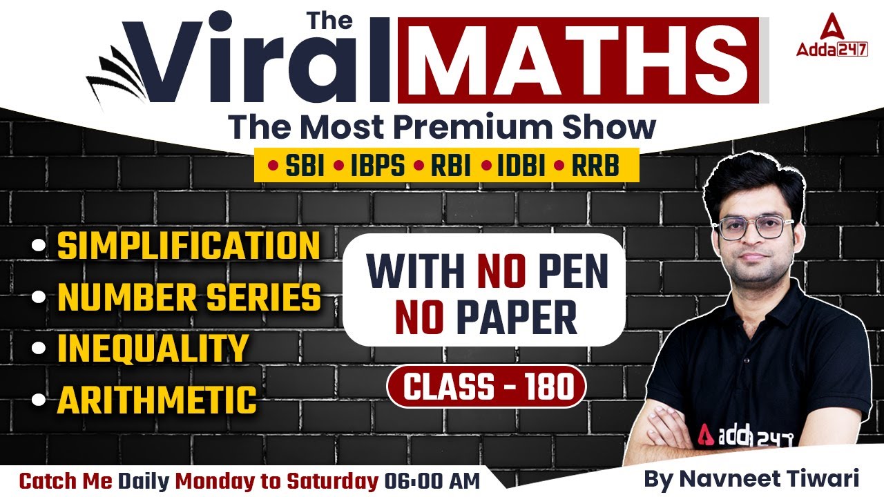 Bank Exams | Simplification | Number Series | Inequality | Arithmetic | Viral Maths 180 | Navneet