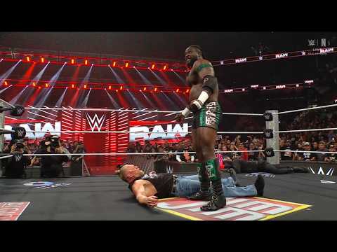 Oba Femi attacks Brock Lesnar - WWE RAW 3/16/2026