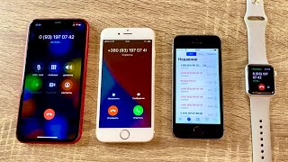 Apple Iphone 11  Apple Watch 3 Vs Iphone 6s Vs Iphone 5s Incoming Call  Outgoing Call