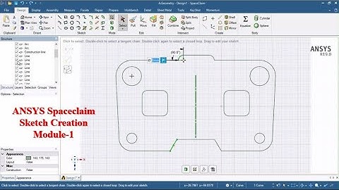 ANSYS Spaceclaim tutorials. Basic Sketch, Module #3