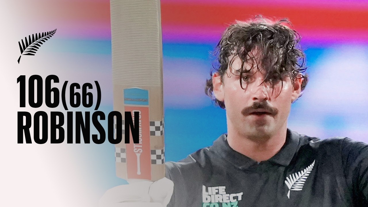 Невероятная сотня T20 | Каждый мяч Тима Робинсона | Новая Зеландия против Австралии, 1-й T20 2025