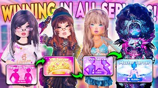 Celebrity WINNING in *EVERY TYPE OF SERVER* in Dress to Impress!! (The *HARDEST* Challenge Yet..) (Roblox) Wealth