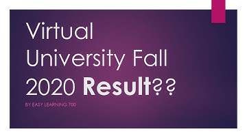 Virtual University Fall 2020 Result-2021Exams