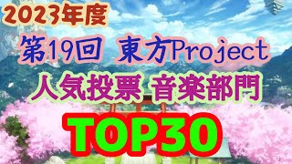 2023年度 第19回東方Project人気投票 音楽部門 TOP30