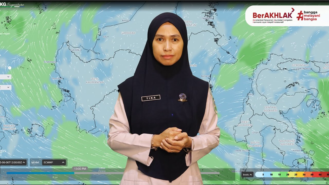 Prakiraan Cuaca Kalimantan Barat Hari Minggu, 08 Juni 2025