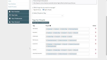 Stable Secretary online: Managing tags for contacts
