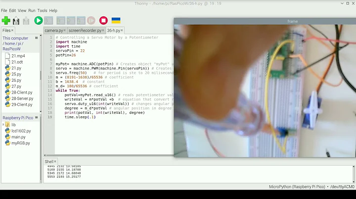 Controlling a Servo Motor by a Potentiometer using Micropython Code