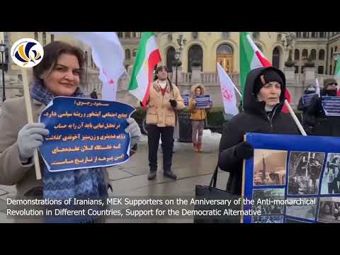 Demonstrations of Iranians, MEK Supporters on the Anniversary of the Anti-monarchical Revolution
