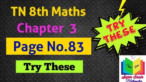 8th maths Algebra Page no.83 (Try these)|class 8 Maths Chapter 3 Pg. no.83|@Super brain mathematics