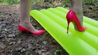 Broken heel on lorenzi pumps, inflatable mattresses high heels crush, high heels crush (scene 484)